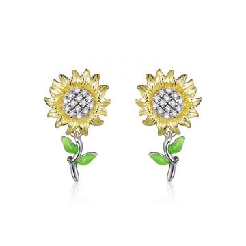 Cercei din argint Beautiful Sunflower
