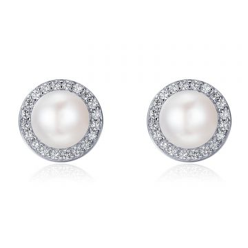 Cercei din argint Big Glamour Pearls