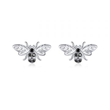 Cercei din argint Black Bees