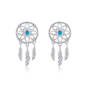 Cercei din argint Blue Dream Catcher