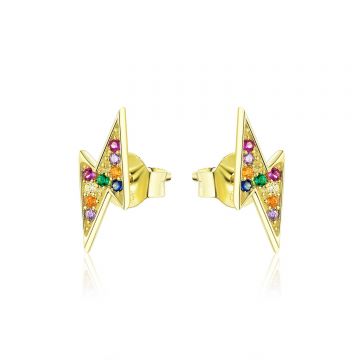Cercei din argint Golden Flash Studs