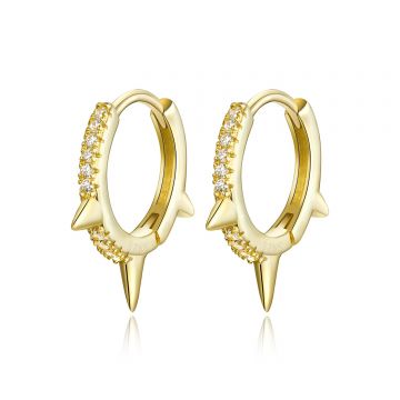 Cercei din argint Golden Punk Hoops