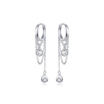 Cercei din argint Gorgeous Chains Hoops