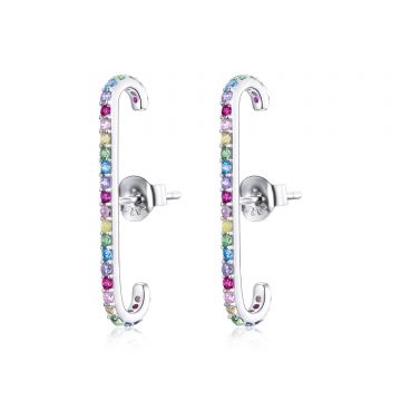Cercei din argint Long Rainbow Band