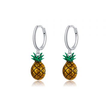 Cercei din argint Pineapple Hoops