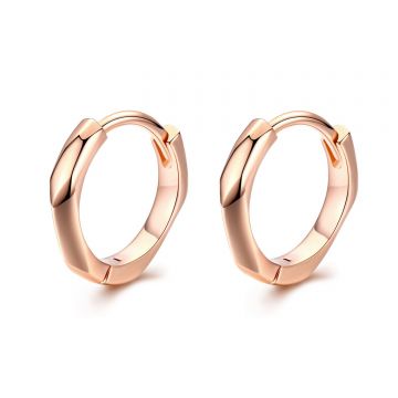 Cercei din argint Rose Gold Fine Hoops