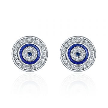 Cercei din argint Shiny Blue Eye Studs