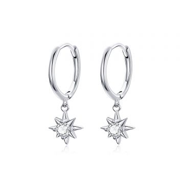 Cercei din argint Silver Sun Hoops