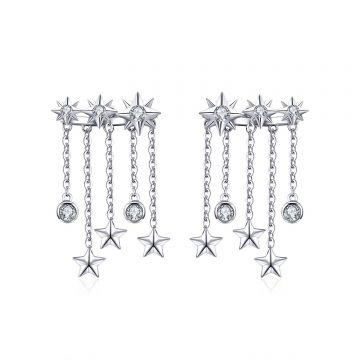 Cercei din argint Stars Cascade