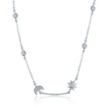 Colier din argint 925 Sparkling Moon and Stars