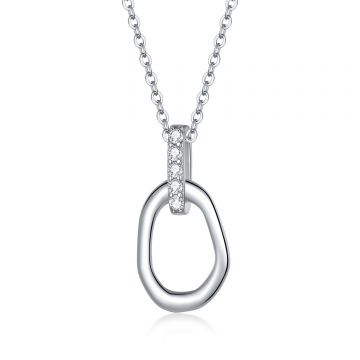 Colier din argint Crystal Chain Drop