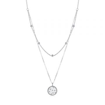 Colier din argint Double Layer Coin Chain