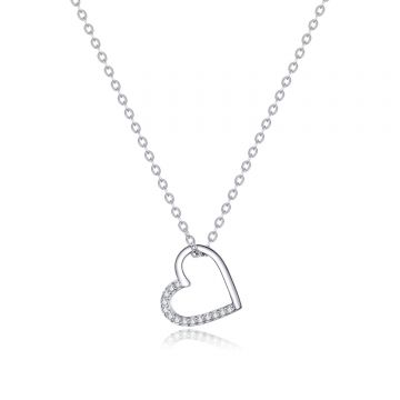 Colier din argint Half Crystal Heart