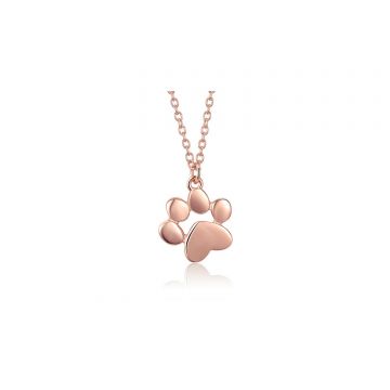 Colier din argint Rose Gold Paws