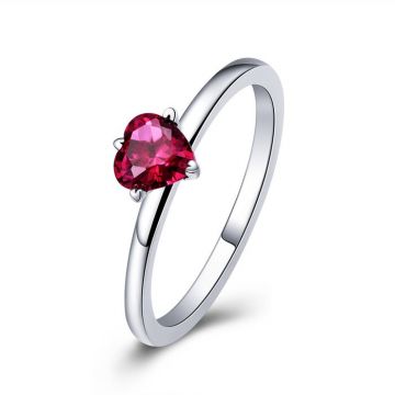 Inel din argint Little Heart Red
