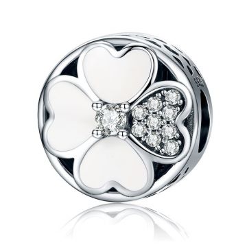 Talisman din argint Crystal Love Clover