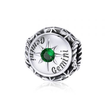 Talisman din argint Gemini Zodiac Sun
