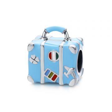 Talisman din argint Happy Blue Suitcase