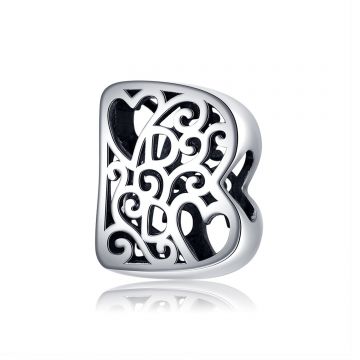 Talisman din argint In Love with Letter B