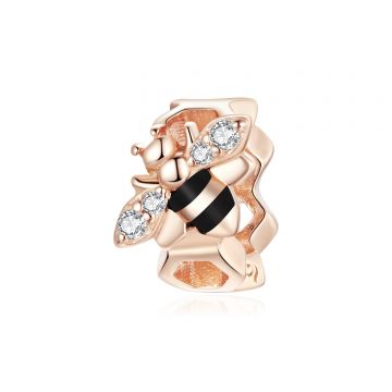 Talisman din argint Rose Gold Small Bee