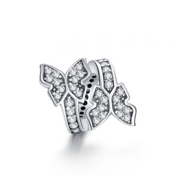 Talisman din argint Two Shiny Butterflies