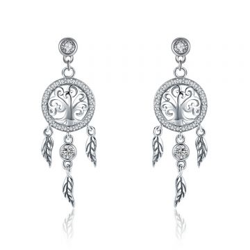 Cercei din argint Ancestors Silver Tree