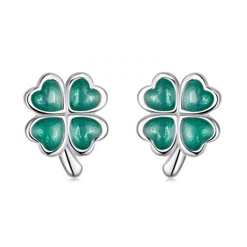 Cercei din argint Four Leaf Clover