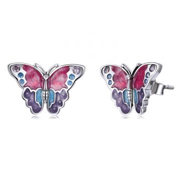 Cercei din argint Vintage Butterfly