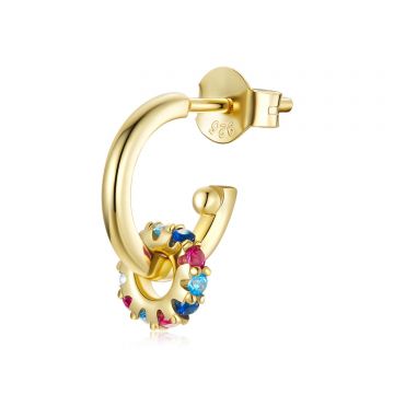 CERCEL din argint Colorful Latino Crystal Clip
