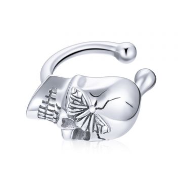 CERCEL din argint Skull Clip