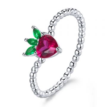 Inel din argint Crystal Strawberry