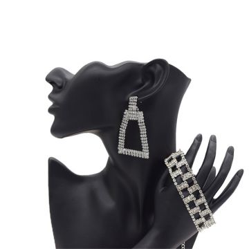 Set Damira, cercei si bratara din pietre semipretioase, argintiu, SD011