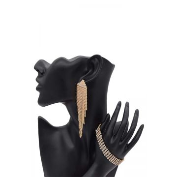Set Darias, cercei si bratara din pietre semipretioase, auriu, SV015
