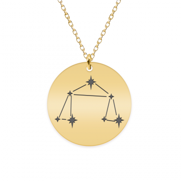 Colier argint 925 placat cu aur galben 24K personalizat cu constelatii - Balanta