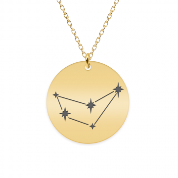 Colier argint 925 placat cu aur galben 24K personalizat cu constelatii - Capricorn
