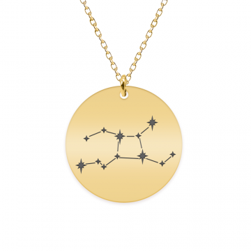 Colier argint 925 placat cu aur galben 24K personalizat cu constelatii - Fecioara