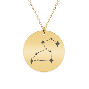 Colier argint 925 placat cu aur galben 24K personalizat cu constelatii - Leu