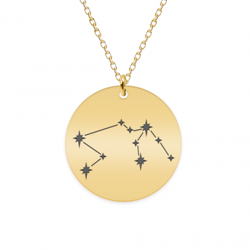 Colier argint 925 placat cu aur galben 24K personalizat cu constelatii - Varsator