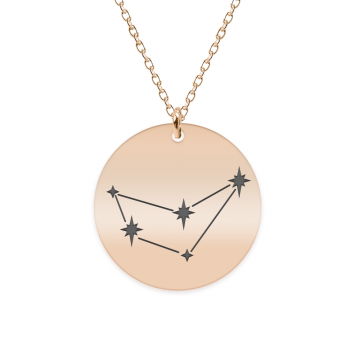 Colier argint 925 placat cu aur Roz personalizat cu constelatii - Capricorn