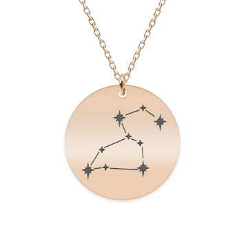 Colier argint 925 placat cu aur Roz personalizat cu constelatii - Leu