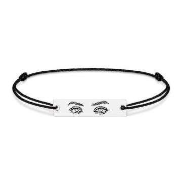 Eyes - Bratara personalizata cu fotografia ochilor si tablita cu snur din argint 925