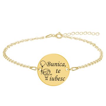 Granny - Bratara personalizata din argint 925 placat cu aur galben 24K - Banut
