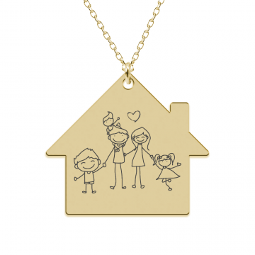 Home - Colier personalizat din argint 925 placat cu aur galben 24K 