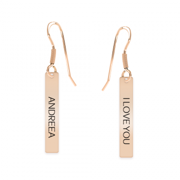 Sara- Cercei personalizati din argint  925 placat cu aur roz