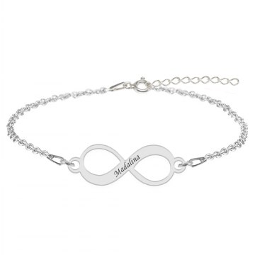 Saray - Bratara personalizata inifinit nume din argint 925
