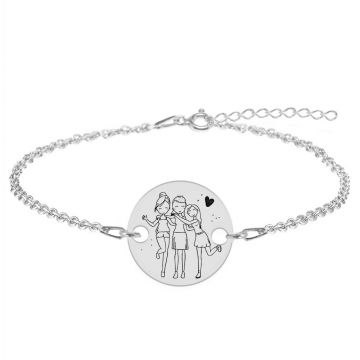 Sisters - Bratara din argint 925 personalizat pentru surori