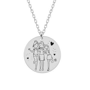 Sisters - Colier personalizat din argint 925 pentru surori - Banut