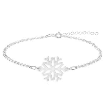 Snowflake - Bratara personalizata argint 925 15 + 3cm cu pandantiv Fulg