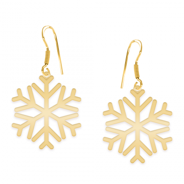 Snowflake - Cercei personalizati fulg din argint 925 placat cu aur galben 24K