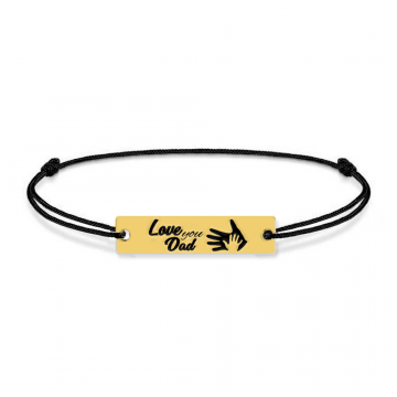 Sole - Bratara personalizata din snur cu tablita din argint 925 placat cu aur galben 24K